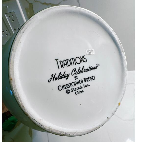 Christopher Radko Traditions Holiday Celebrations Water Pitcher Made in England - Picture 6 of 7